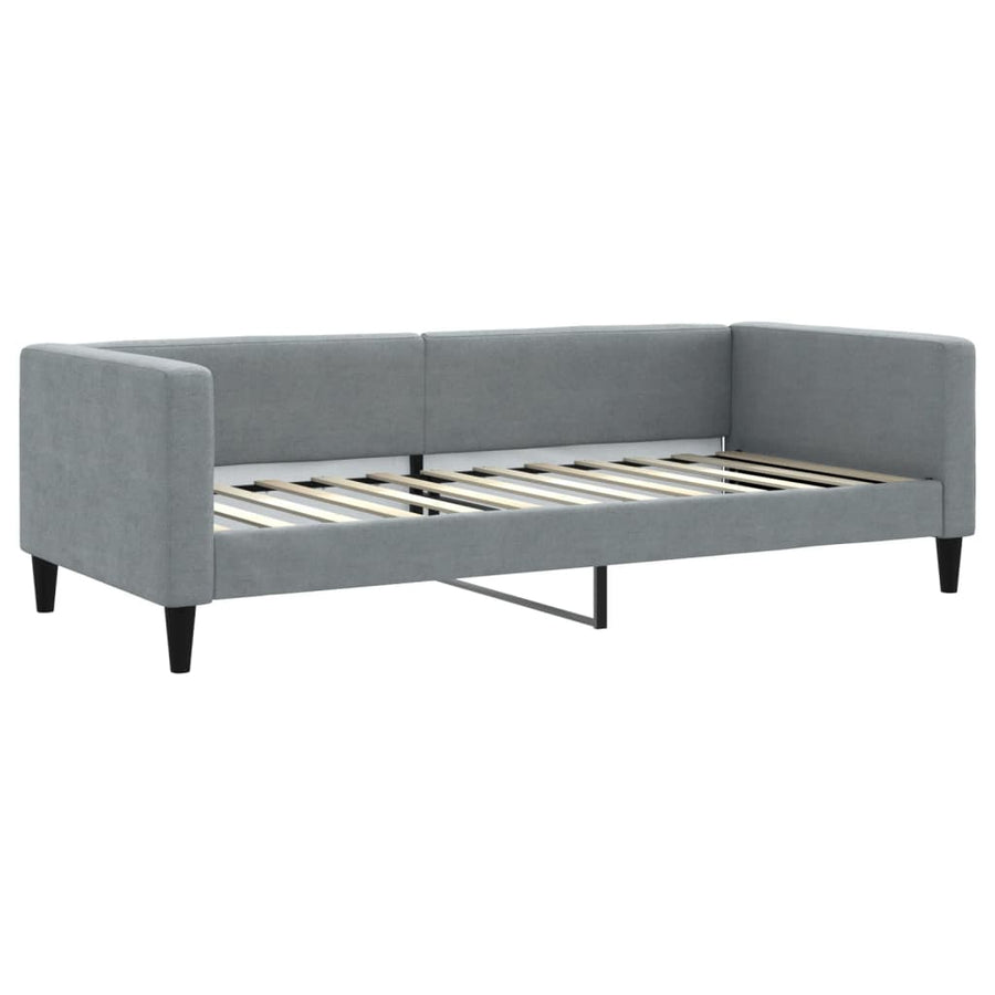 Slaapbank met onderschuifbed en lades 90x200 cm stof lichtgrijs 90 x 200 cm Lichtgrijs