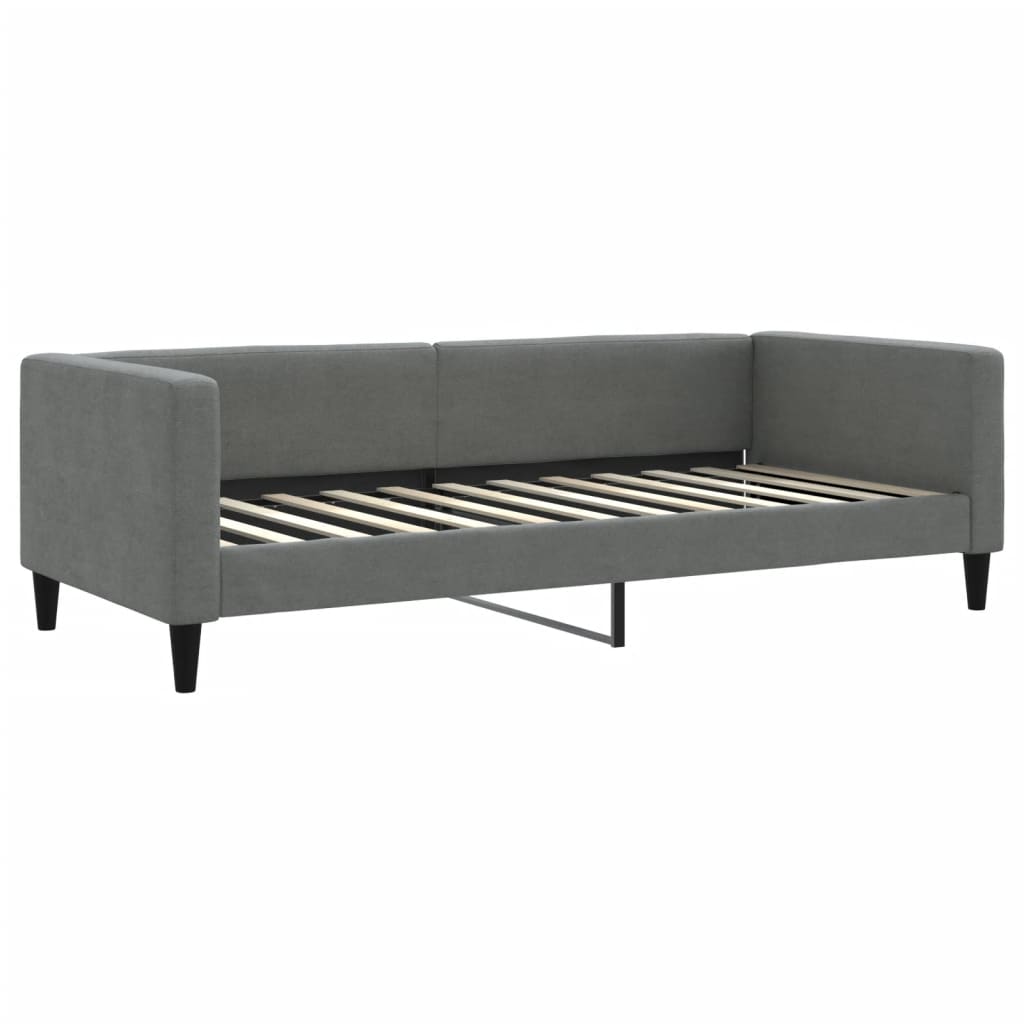 Slaapbank onderschuifbed en lades 100x200 cm stof donkergrijs 100 x 200 cm Donkergrijs