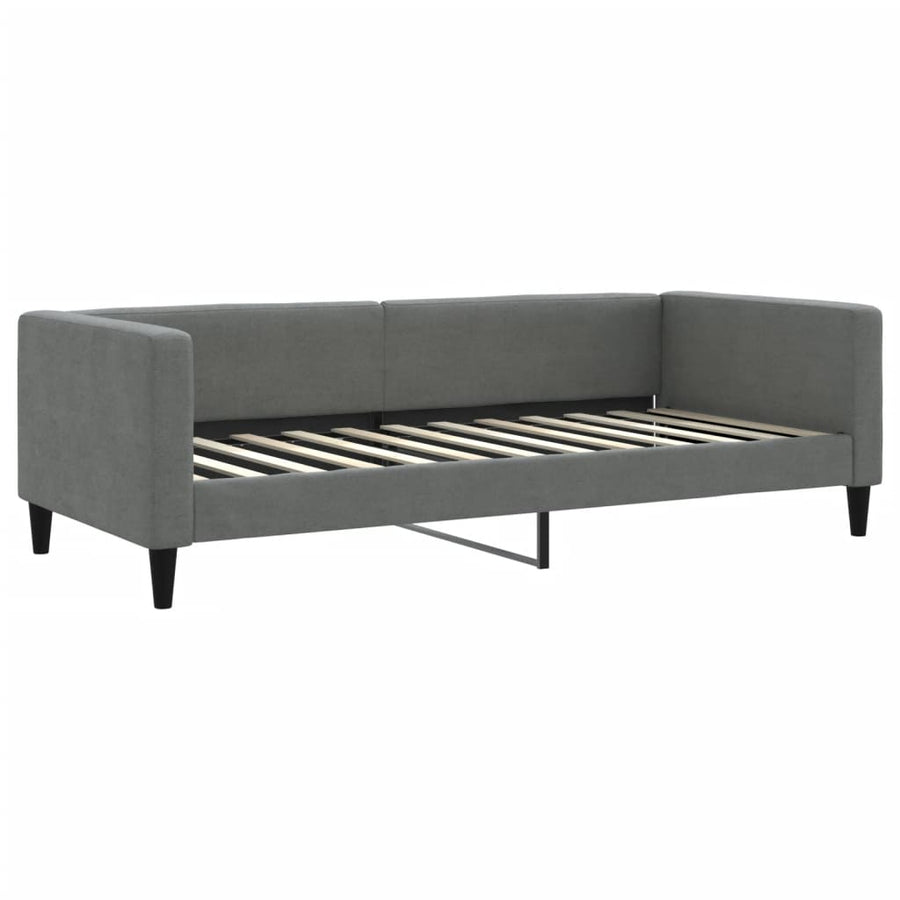 Slaapbank onderschuifbed en lades 100x200 cm stof donkergrijs 100 x 200 cm Donkergrijs