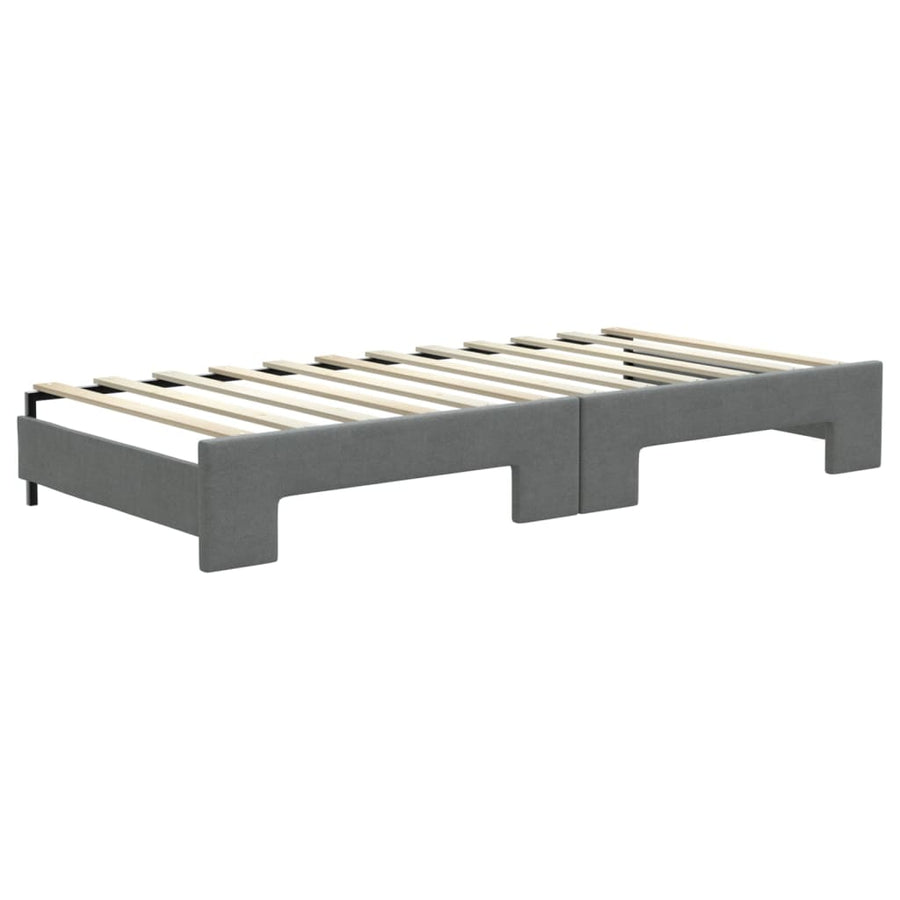 Slaapbank onderschuifbed en lades 100x200 cm stof donkergrijs 100 x 200 cm Donkergrijs