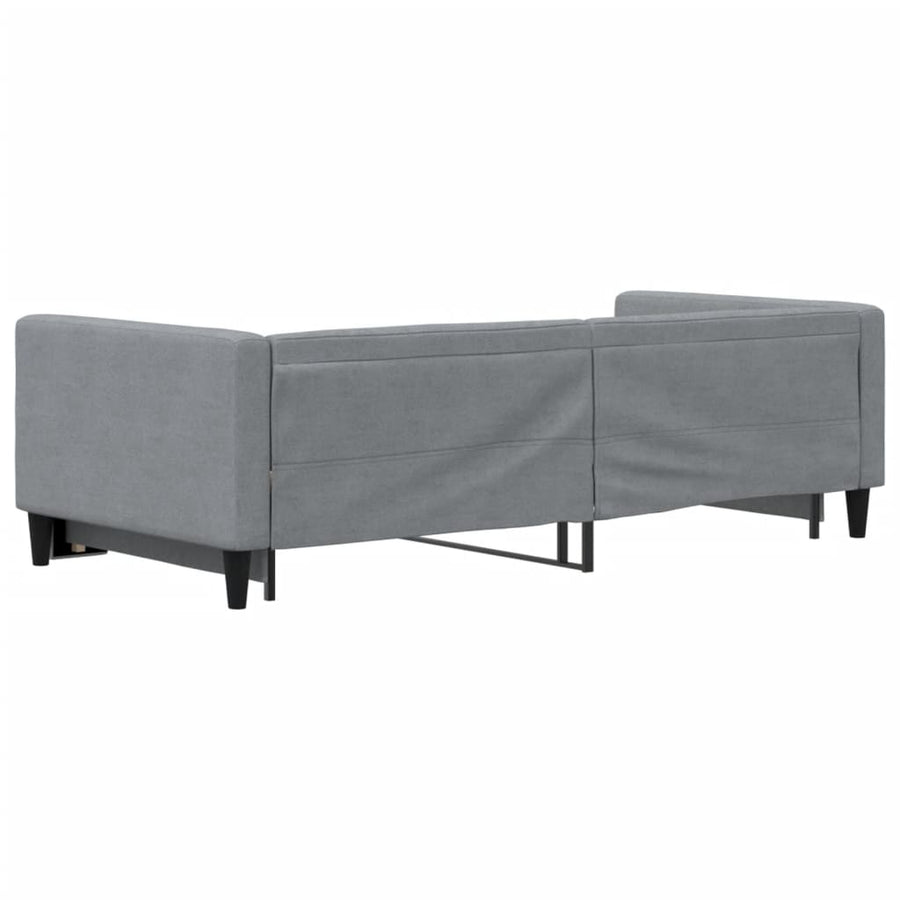 Slaapbank met onderschuifbed 100x190 cm stof lichtgrijs
