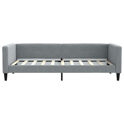 Slaapbank met onderschuifbed 100x190 cm stof lichtgrijs