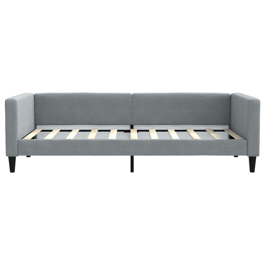 Slaapbank met onderschuifbed 100x190 cm stof lichtgrijs