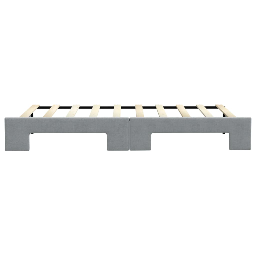 Slaapbank met onderschuifbed 100x190 cm stof lichtgrijs