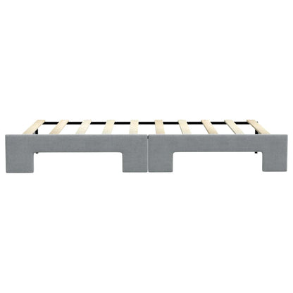 Slaapbank met onderschuifbed 100x190 cm stof lichtgrijs