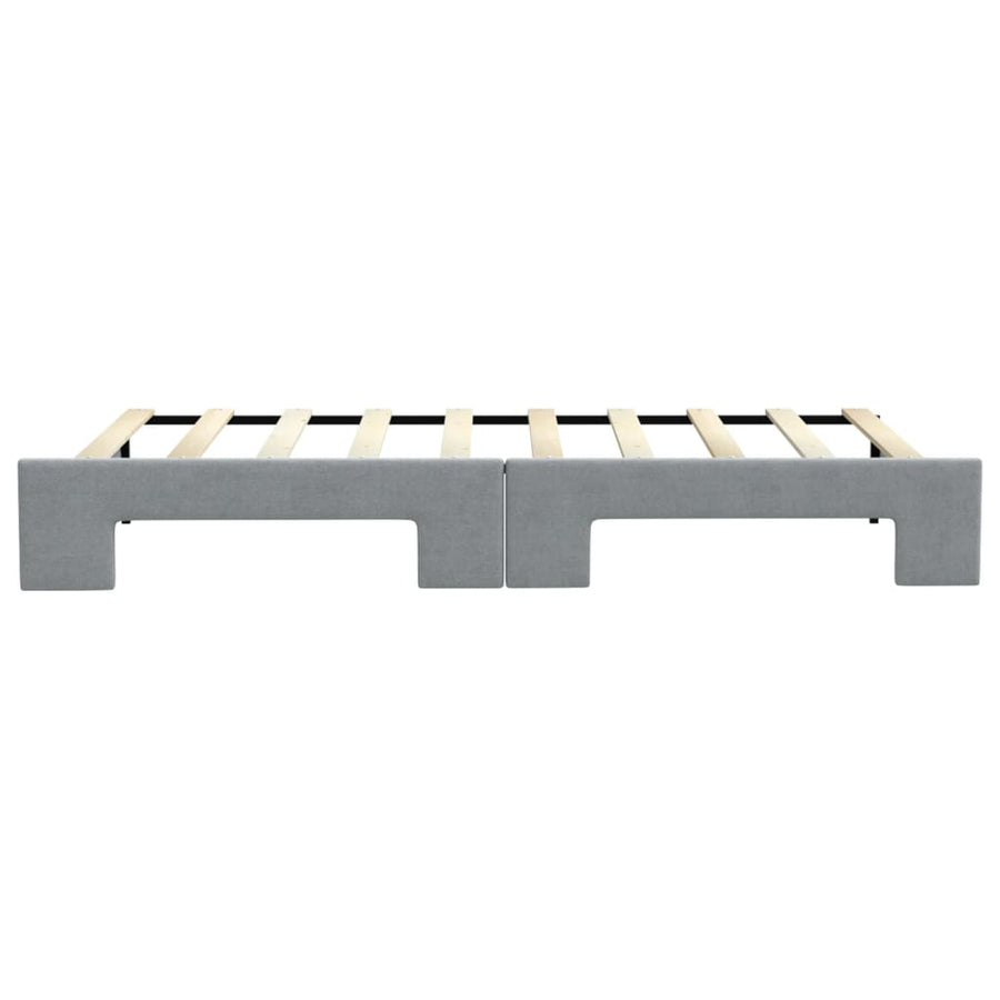 Slaapbank met onderschuifbed 100x190 cm stof lichtgrijs