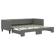 Slaapbank met onderschuifbed 100x190 cm stof donkergrijs