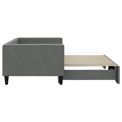 Slaapbank met onderschuifbed 100x190 cm stof donkergrijs