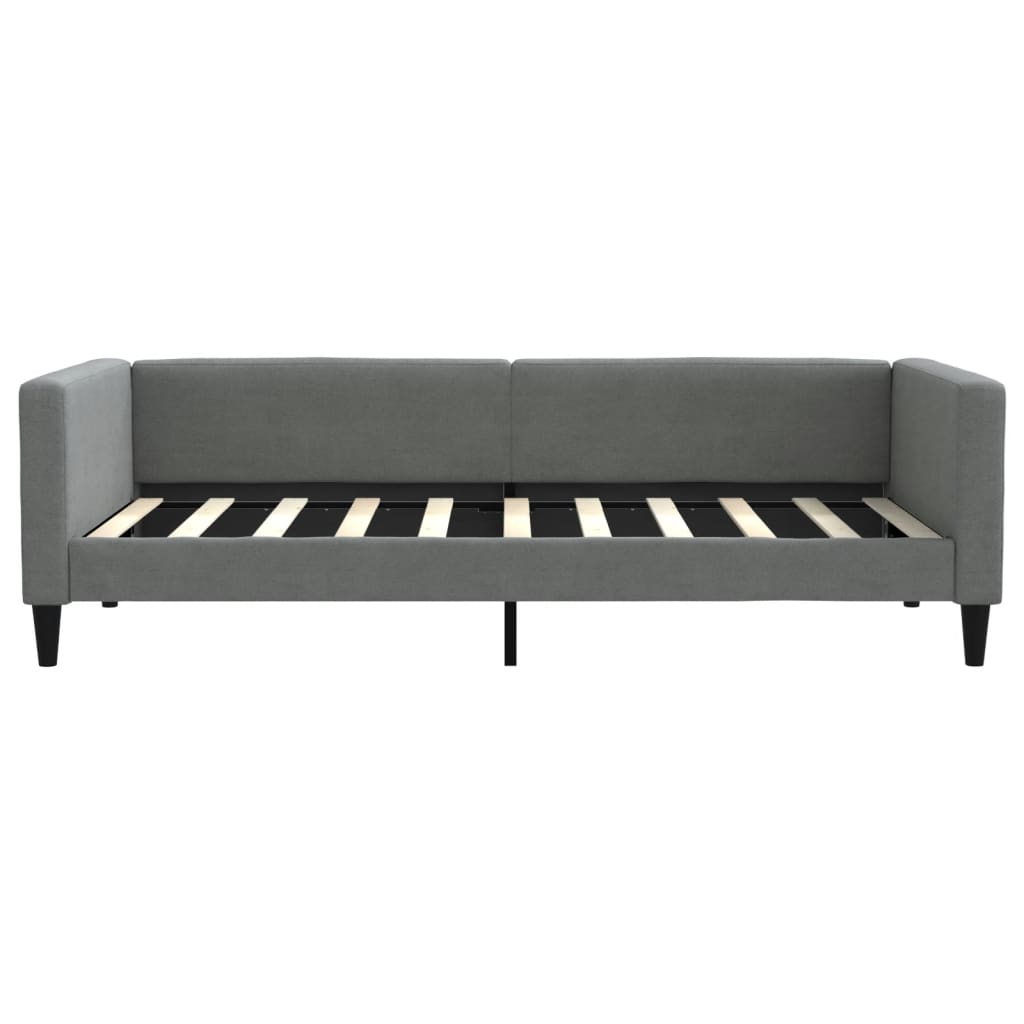 Slaapbank met onderschuifbed 100x190 cm stof donkergrijs