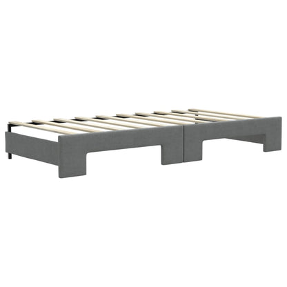 Slaapbank met onderschuifbed 100x190 cm stof donkergrijs