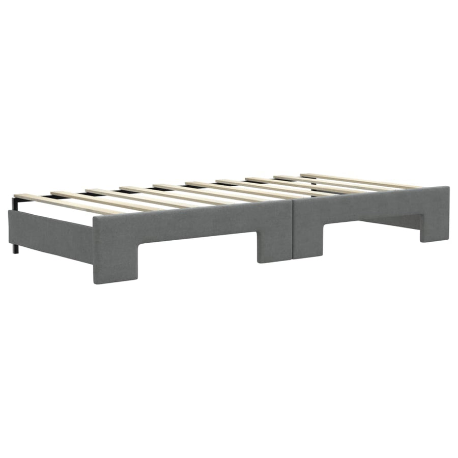 Slaapbank met onderschuifbed 100x190 cm stof donkergrijs