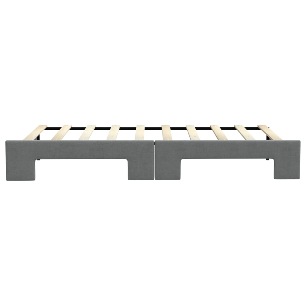 Slaapbank met onderschuifbed 100x190 cm stof donkergrijs