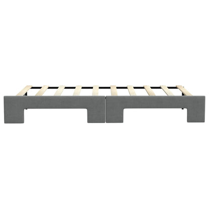 Slaapbank met onderschuifbed 100x190 cm stof donkergrijs