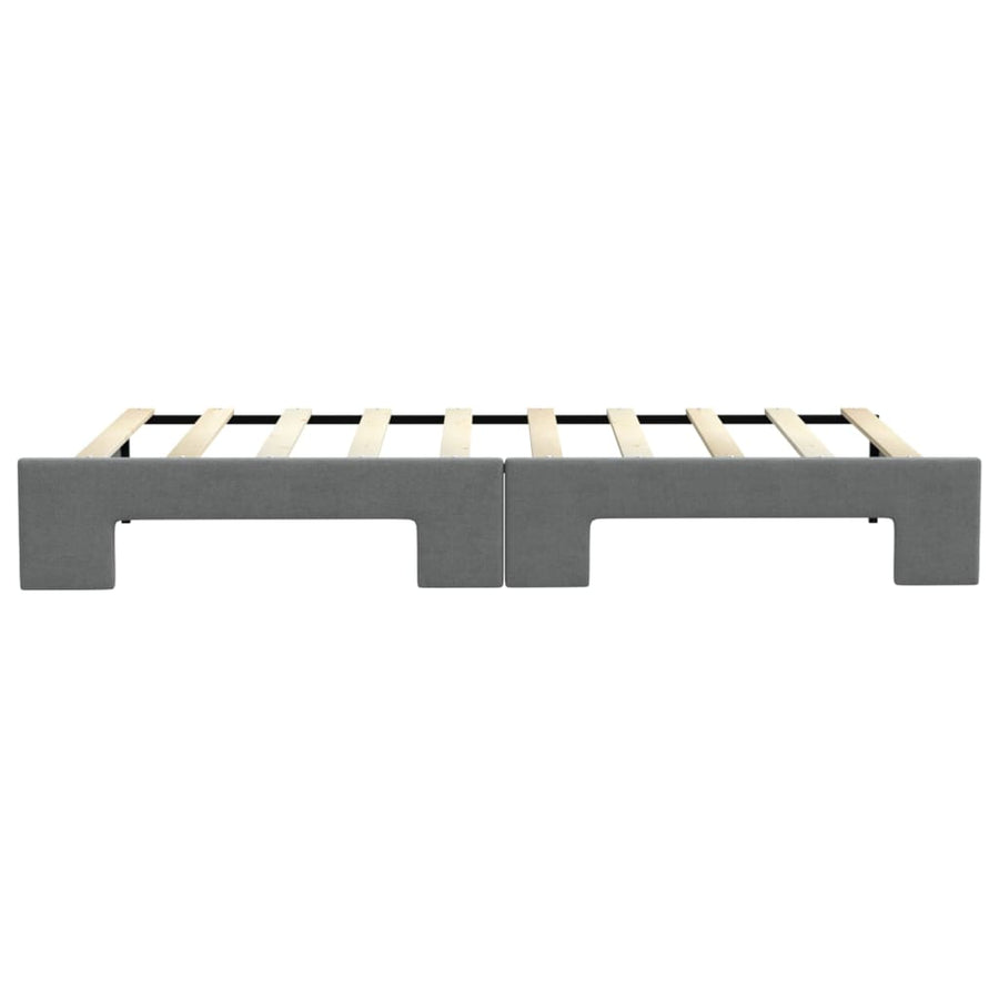 Slaapbank met onderschuifbed 100x190 cm stof donkergrijs