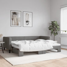 Slaapbank met onderschuifbed 100x190 cm stof donkergrijs