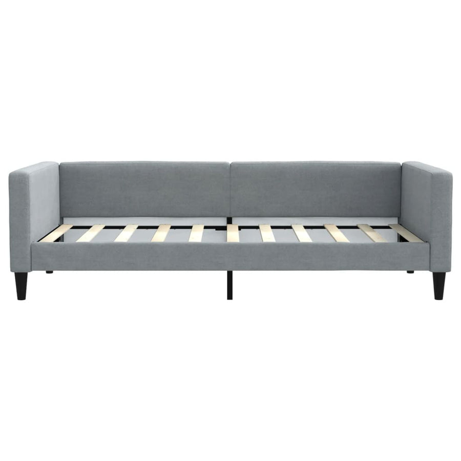 Slaapbank met onderschuifbed lades 100x190 cm stof lichtgrijs