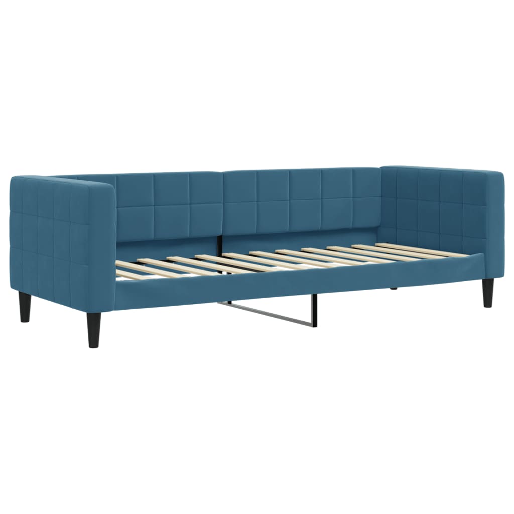 Slaapbank Fluweel 80 x 200 cm Blauw met matras
