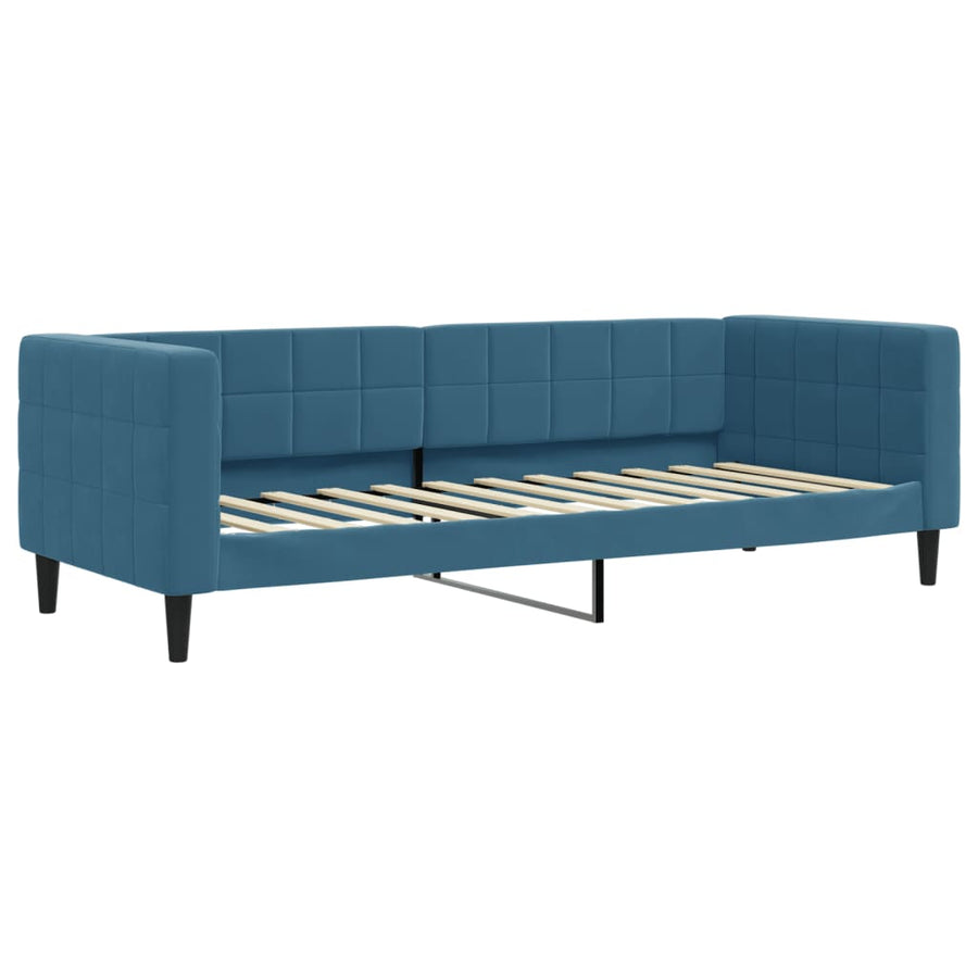 Slaapbank Fluweel 80 x 200 cm Blauw met matras