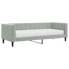 Slaapbank Fluweel 80 x 200 cm Lichtgrijs met matras