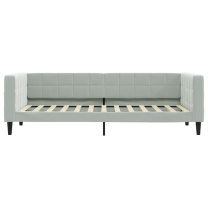 Slaapbank Fluweel 80 x 200 cm Lichtgrijs met matras