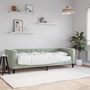 Slaapbank 80x200 cm lichtgrijs fluweel met matras