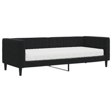 Slaapbank Fluweel 80 x 200 cm Zwart met matras