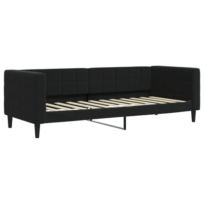 Slaapbank Fluweel 80 x 200 cm Zwart met matras
