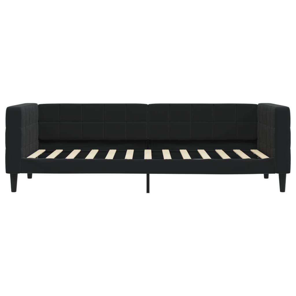 Slaapbank Fluweel 80 x 200 cm Zwart met matras