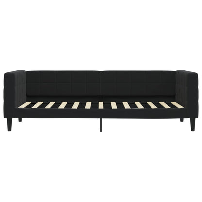 Slaapbank Fluweel 80 x 200 cm Zwart met matras