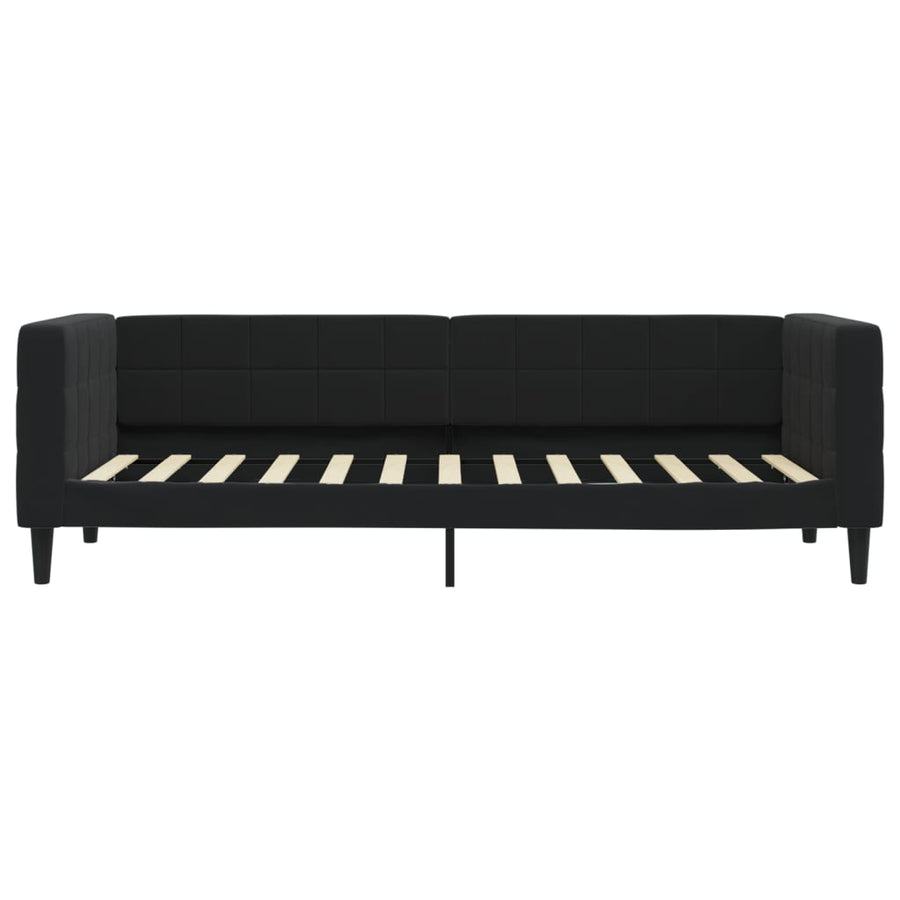 Slaapbank Fluweel 80 x 200 cm Zwart met matras
