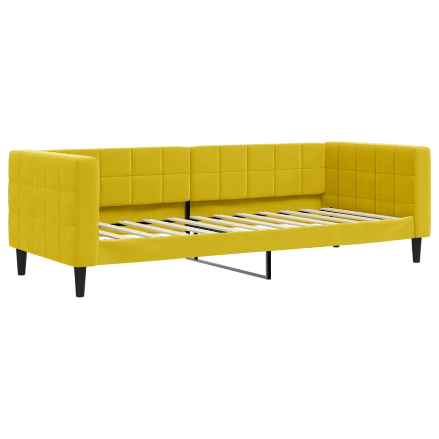 Slaapbank Fluweel 80 x 200 cm Geel met matras