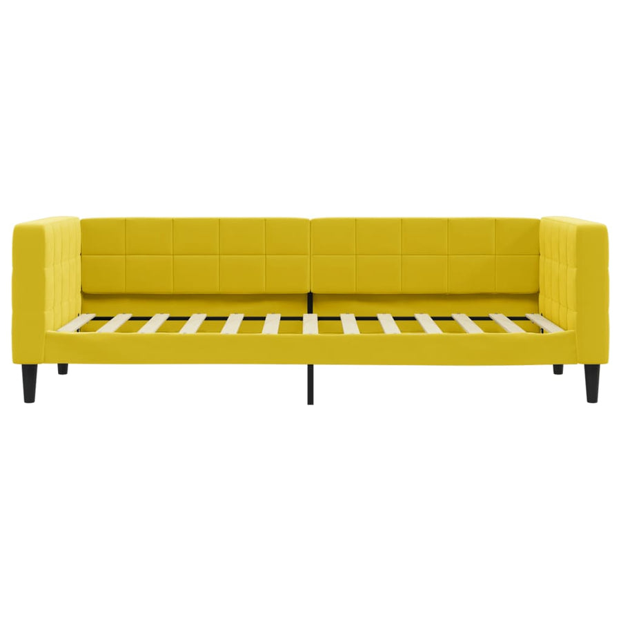 Slaapbank Fluweel 80 x 200 cm Geel met matras