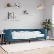 Sofa bed with mattress 90x200 cm velvet blue