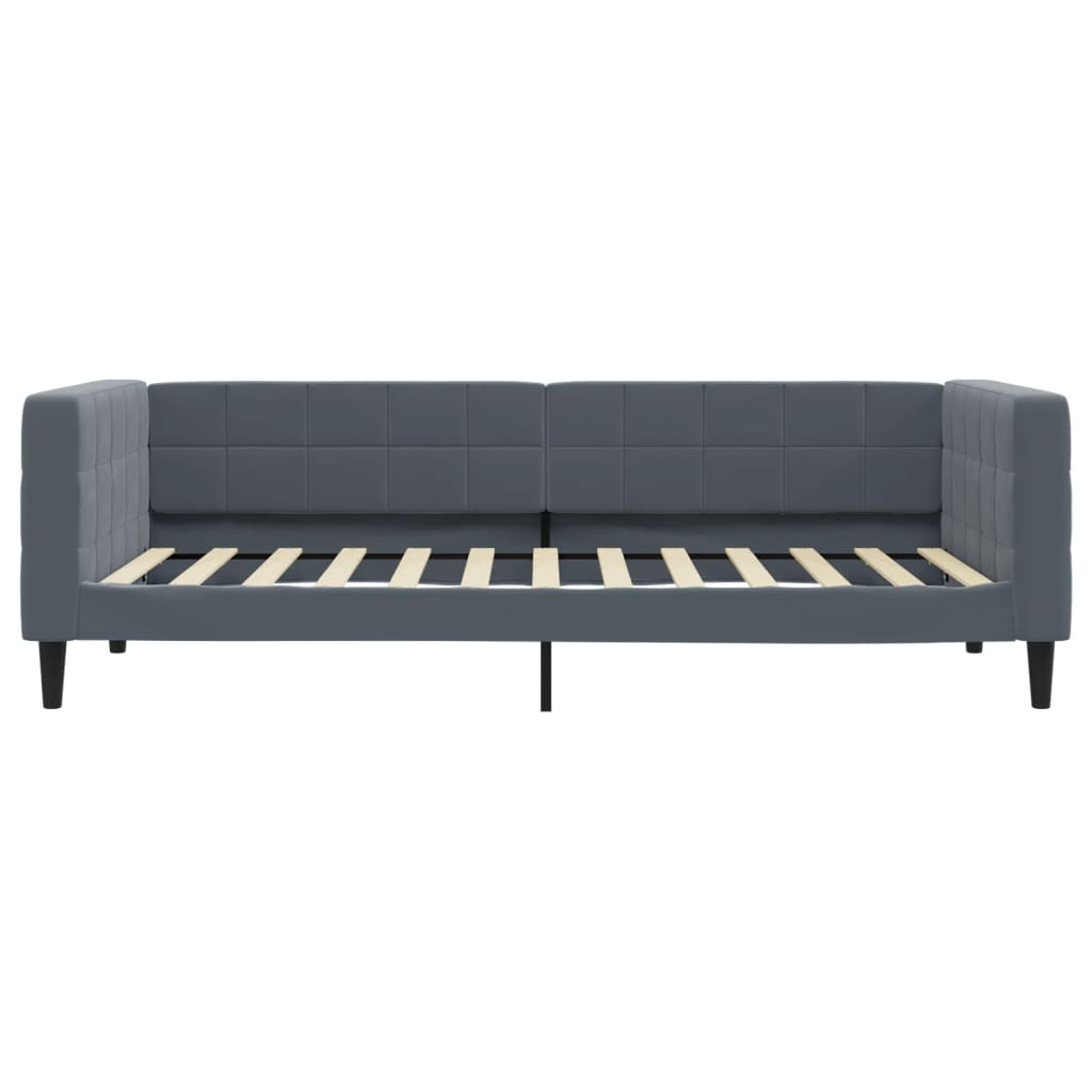 Slaapbank met matras 90x200 cm fluweel donkergrijs