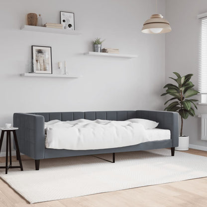 Slaapbank met matras 90x200 cm fluweel donkergrijs