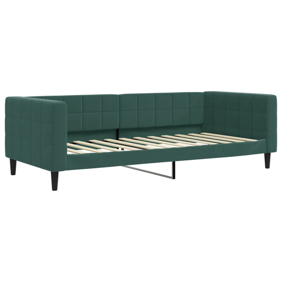 Slaapbank met matras 90x200 cm fluweel donkergroen 90 x 200 cm Donkergroen met matras