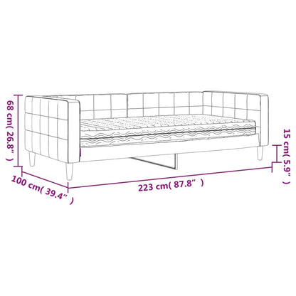 Slaapbank met matras 90x200 cm fluweel donkergroen 90 x 200 cm Donkergroen met matras