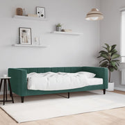 Sofa bed with mattress 90x200 cm velvet dark green