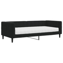 Slaapbank Fluweel 90 x 200 cm Zwart met matras