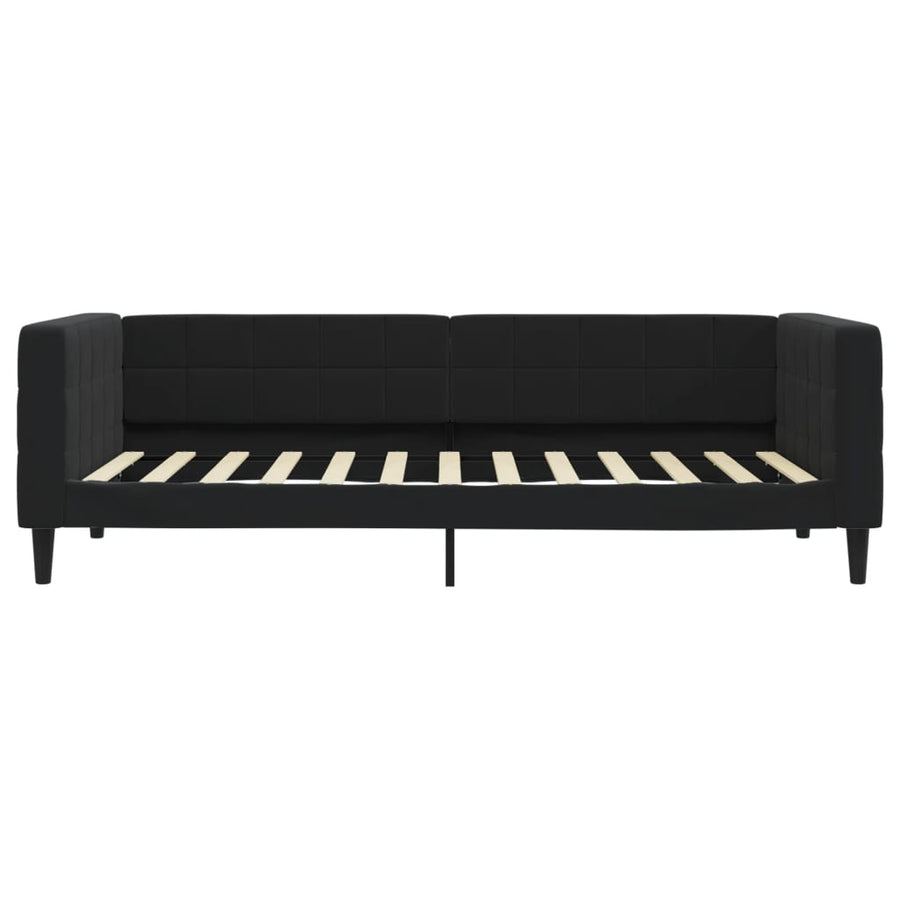 Slaapbank Fluweel 90 x 200 cm Zwart met matras