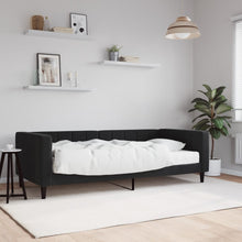 Slaapbank Fluweel 90 x 200 cm Zwart met matras
