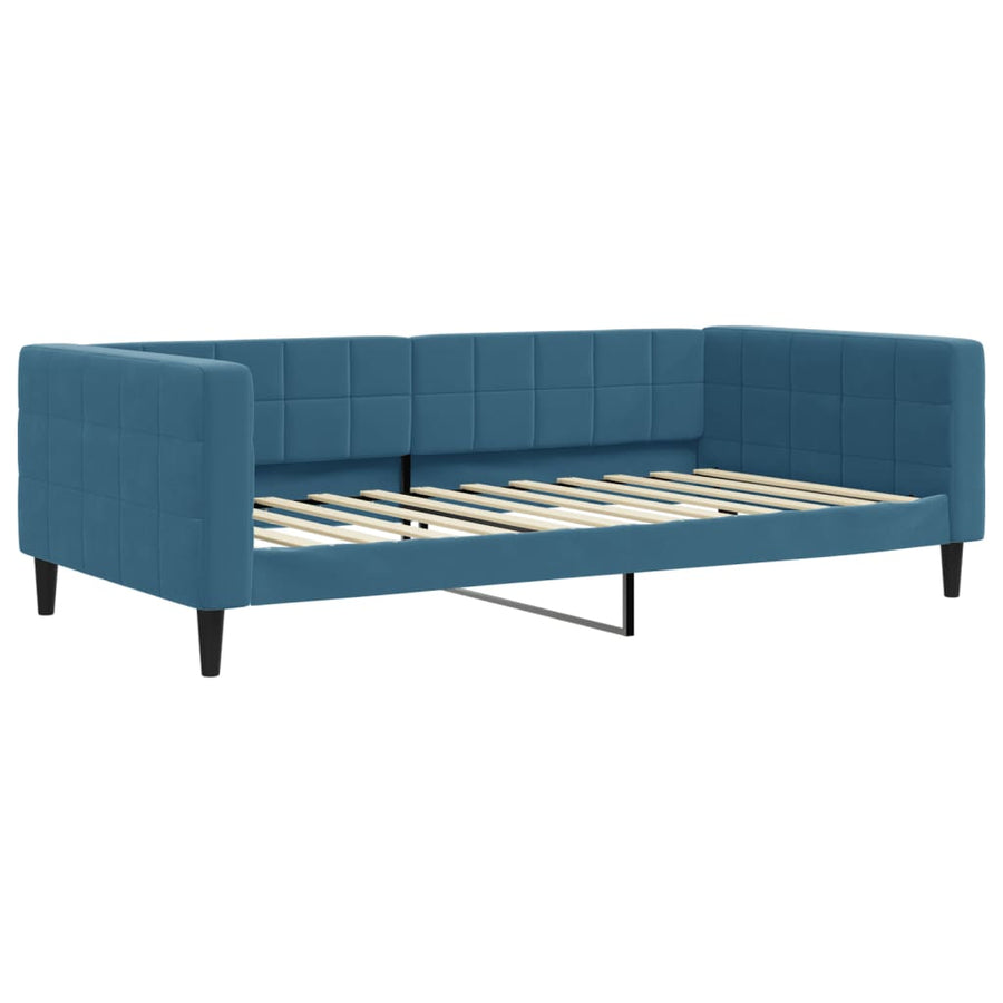 Slaapbank Fluweel 100 x 200 cm Blauw met matras