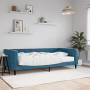 Sofa bed with mattress 100x200 cm velvet blue