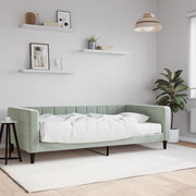 Sofa bed with mattress 100x200 cm velvet light grey