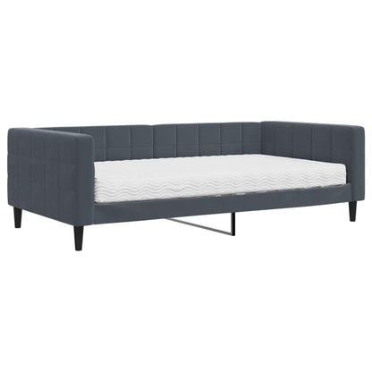 Slaapbank met matras 100x200 cm fluweel donkergroen