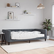 Sofa bed with mattress 100x200 cm velvet dark green