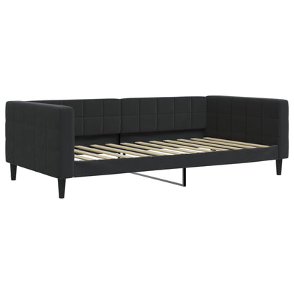 Slaapbank Fluweel 100 x 200 cm Zwart met matras