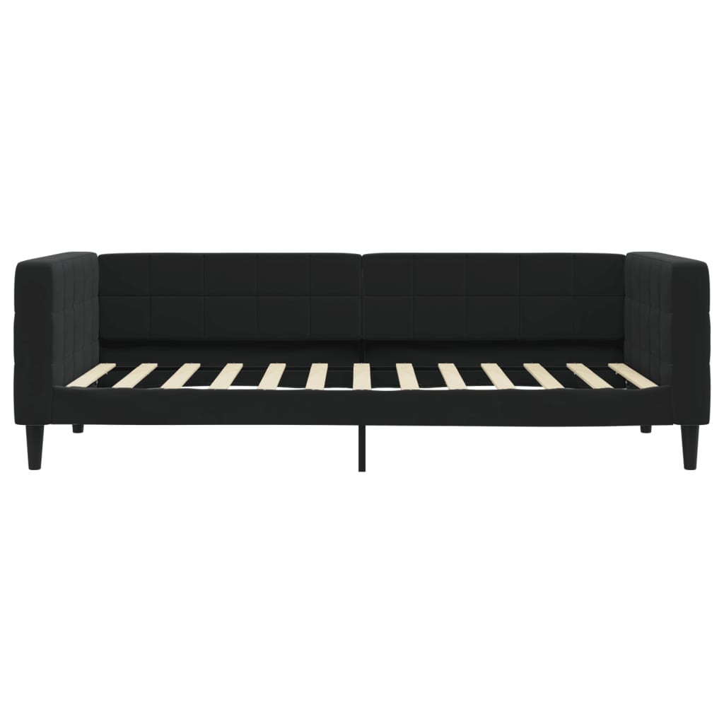 Slaapbank Fluweel 100 x 200 cm Zwart met matras