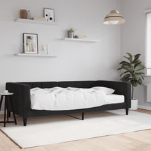 Slaapbank Fluweel 100 x 200 cm Zwart met matras
