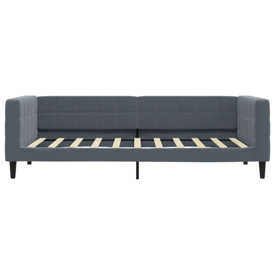 Slaapbank Fluweel Donkergrijs 90 x 190 cm met matras